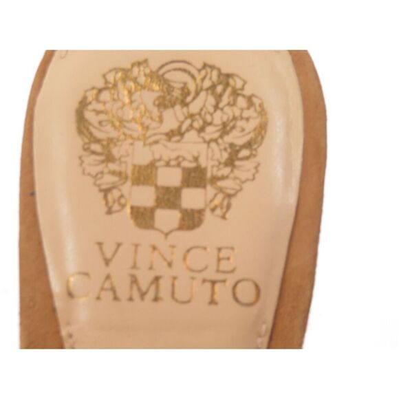 Vince Camuto Jadon Brown Leather Fringe Slingback Sandal Block Heel Women 6.5 - Picture 9 of 10